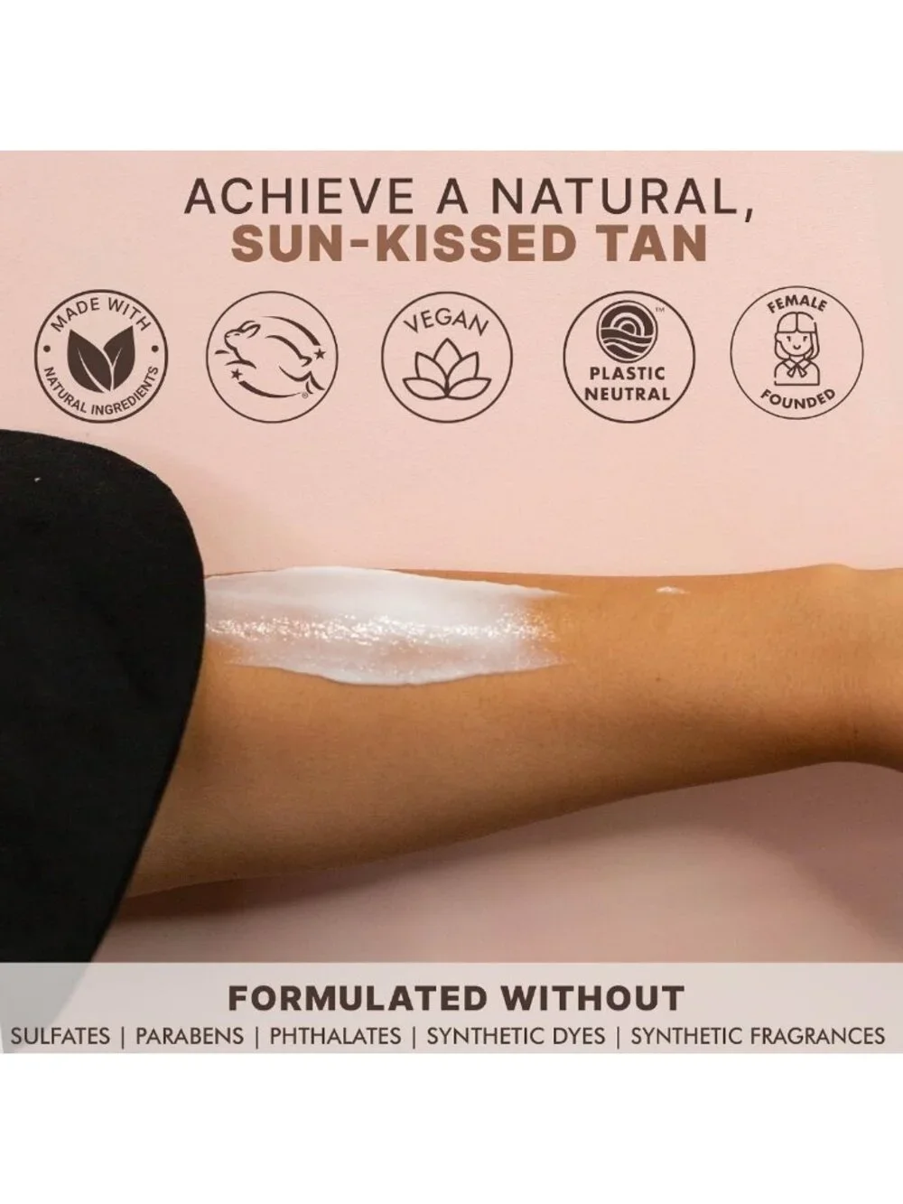 Organic Self Tanner Lotion with Tanning Mitt - USA Made, Sunless Glow, Natural